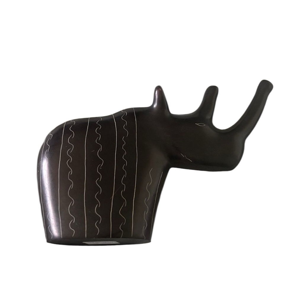 Hand-Carved Kenyan Soapstone Rhino Figurine